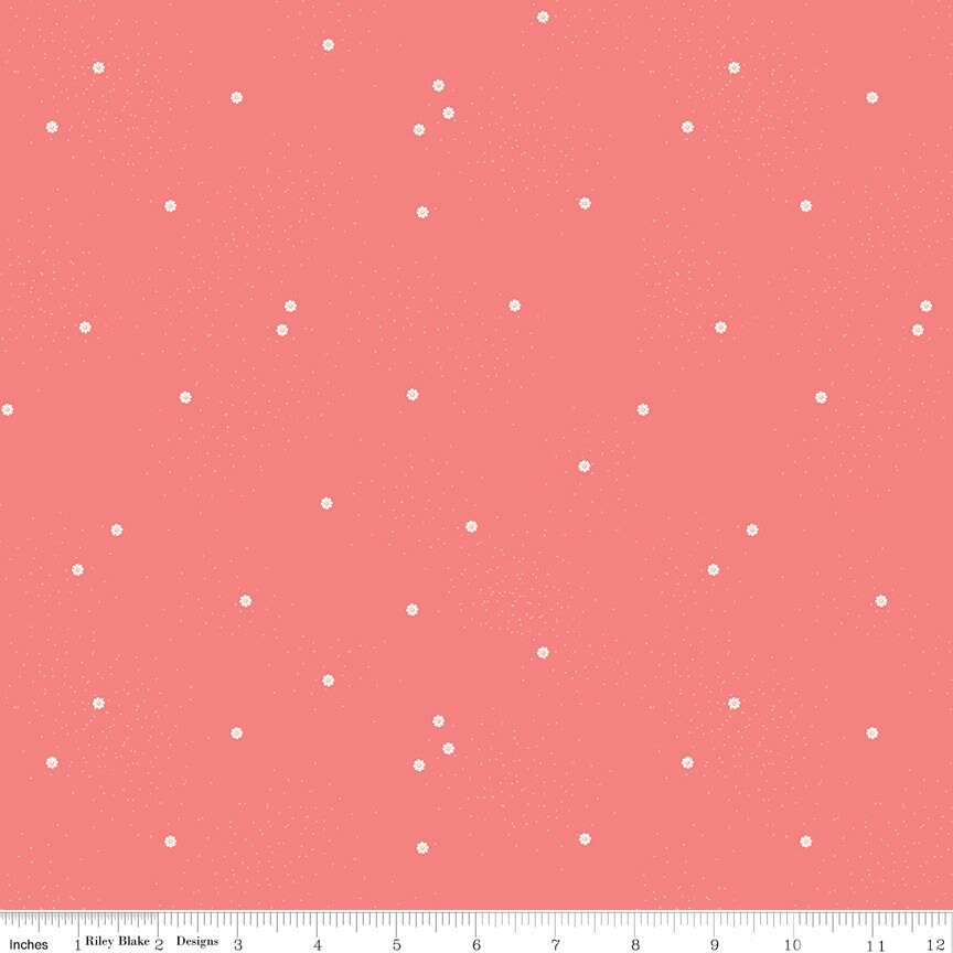 Rouge à lèvres Dainty Daisy Basics, 1/2 mètre de coton à courtepointe pour Riley Blake Designs