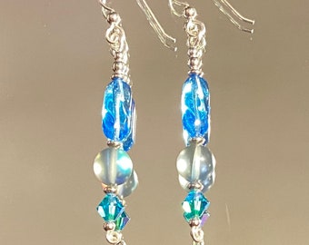 The Selkies Celebrate In Spring - earrings - Swarovski crystal - Czech glass - glass - sterling silver