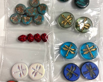 wings over the garden - May 2022 - Beads of the Month - dragonflies - butterfly - ladybug - bees