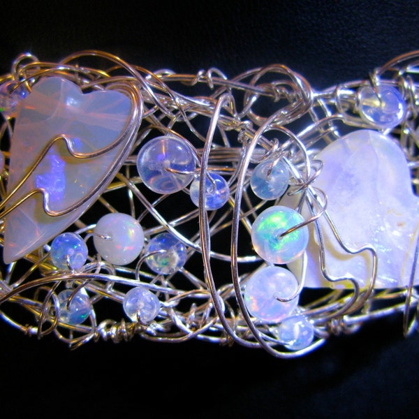 Luminous - necklace-crown - opals - sterling silver - that's all it's got in it - because what more does it need?