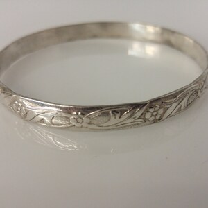 Sterling Etched Bangle