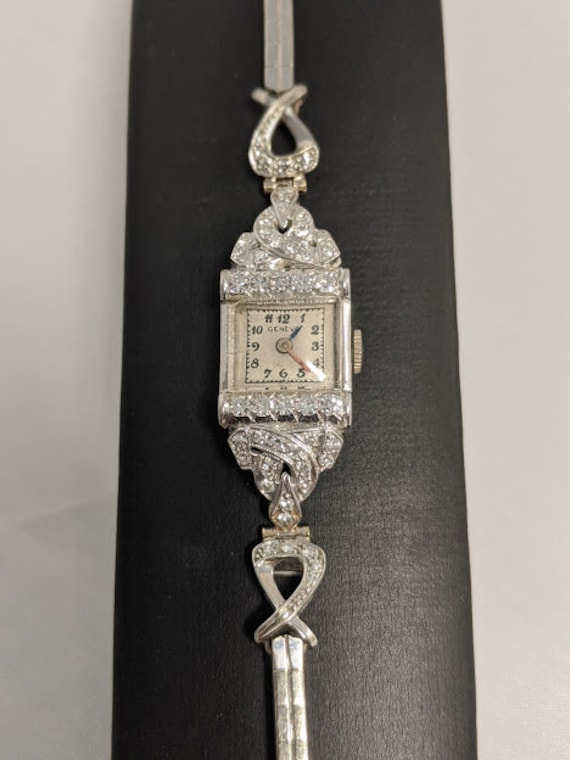 Vintage 14kt and Diamond Geneva Watch. Etsy