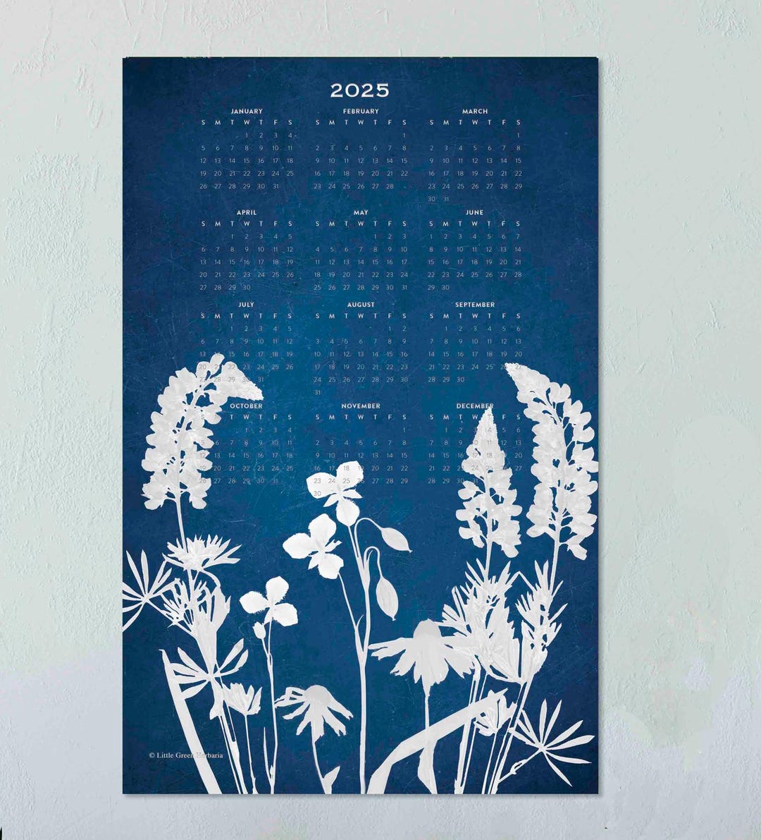 2025 Native Wildflowers Botanical Wall Calendar 11X17 Year at a Glance ...
