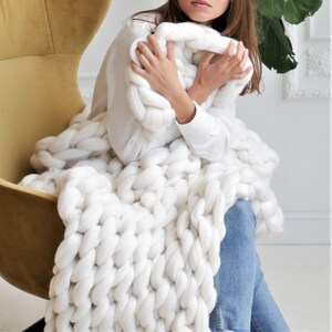 Chunky Knit Blanket Giant Blanket Arm Knit Blanket Chunky Etsy