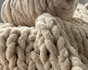 Super Bulky Chenille Yarn: Giant Plush Yarn for Arm Knitting