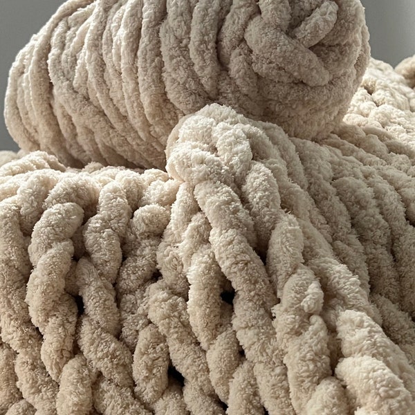 Fil chenille peluche gonflée géante pour bras à tricoter laine à tricoter avec les doigts laine géante super douce laine super volumineuse BIG PACK