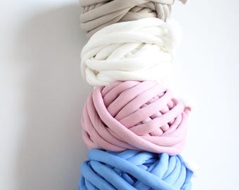Chunky Cotton Tube Yarn: Super Bulky, Washable, Arm Knitting (32 yd)