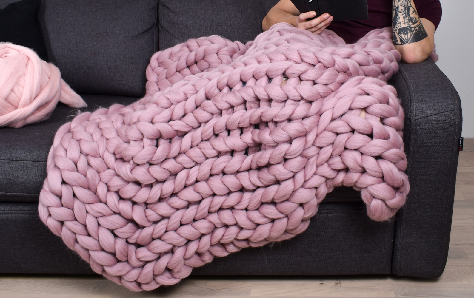 Chunky knit blanket Giant blanket Arm knit blanket Chunky Etsy España