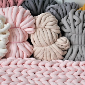 Chunky yarn Arm knitting yarn Chunky cotton yarn Tube yarn 32 yd Giant yarn Chunky knit Super bulky yarn Big yarn Sock yarn Chenille image 6