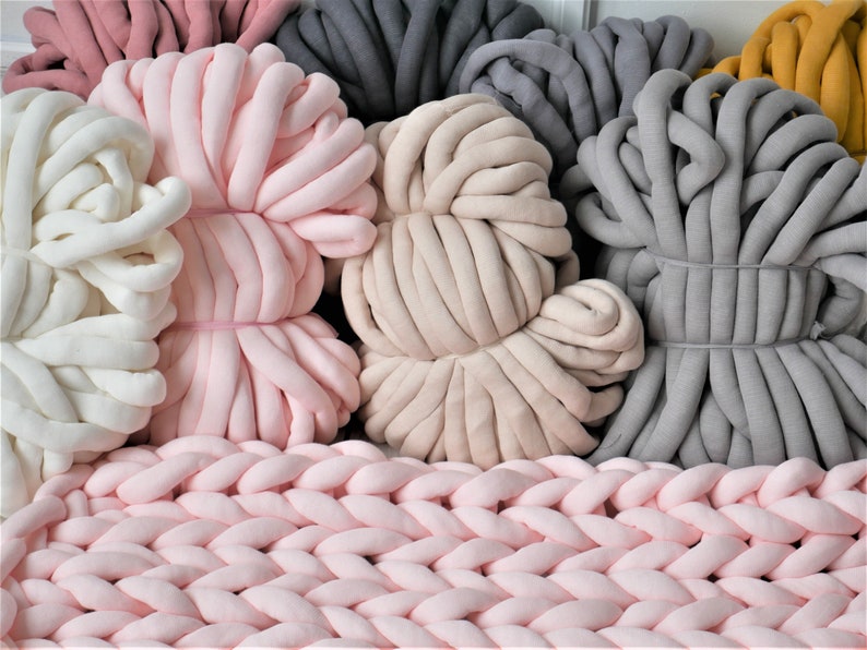 Chunky yarn Arm knitting yarn Chunky cotton yarn Tube yarn 32 yd Giant yarn Chunky knit Super bulky yarn Big yarn Sock yarn Chenille image 6