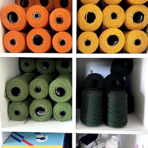 Tufting yarn for tufting gun. Material is 100% New Zealand wool for professional and beginner use. This wool yarn is on cone. Can be also used for punch needle art, cross stitch, hand knitting, weaving and needle point. You can create amazing tufted rugs! Perfect for cut pile gun and much better than acrylic yarns.