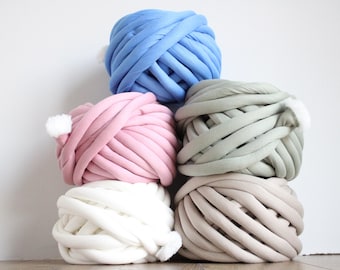 Chunky Cotton Tube Yarn: Super Bulky, Arm Knitting, Vegan (32 Yd