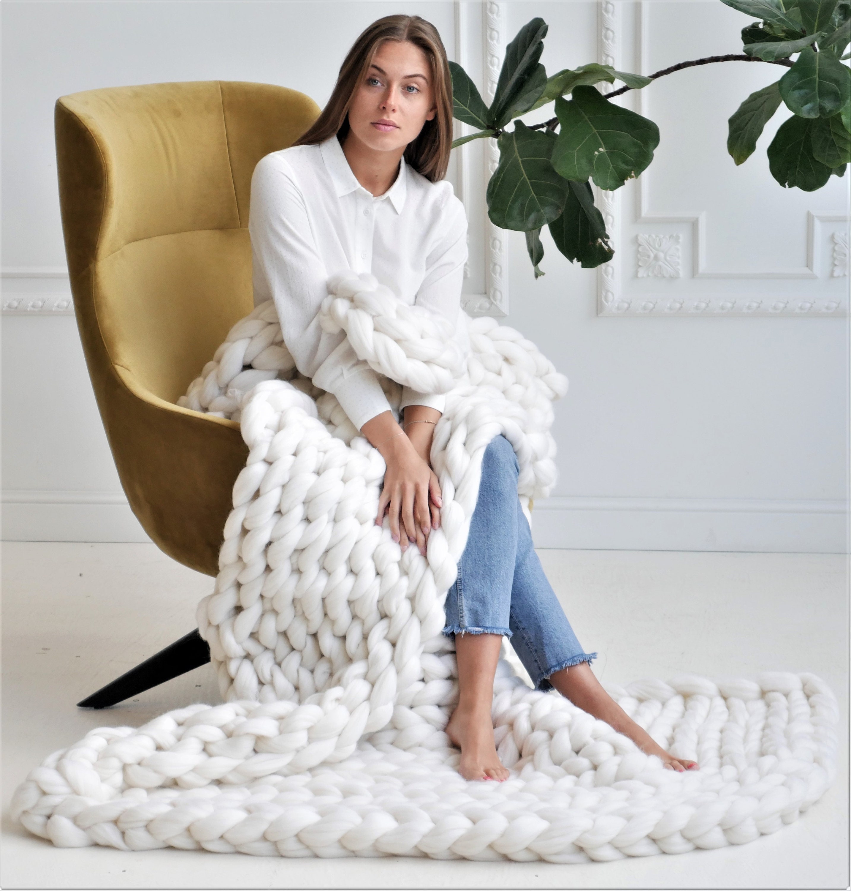 DIY Large Merino Throw Blanket Kit 35×70 – MANUOSH