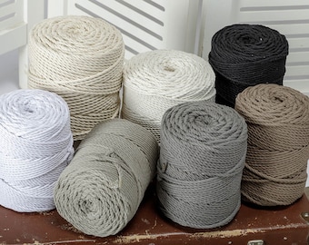 4 mm Macrame cord, macrame rope, macrame supplies, macrame string, yarn for macrame, macrame yarn, cotton rope, craft cord, twisted rope