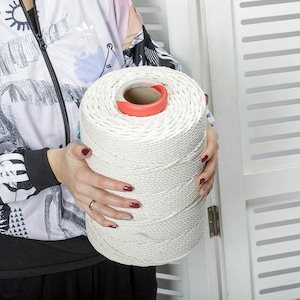 4 mm Makramee Schnur, Makramee Seil, Makramee Zubehör, Makramee Schnur, Garn für Makramee, Makramee Garn, Baumwollseil, Bastelschnur, gedrehtes Seil