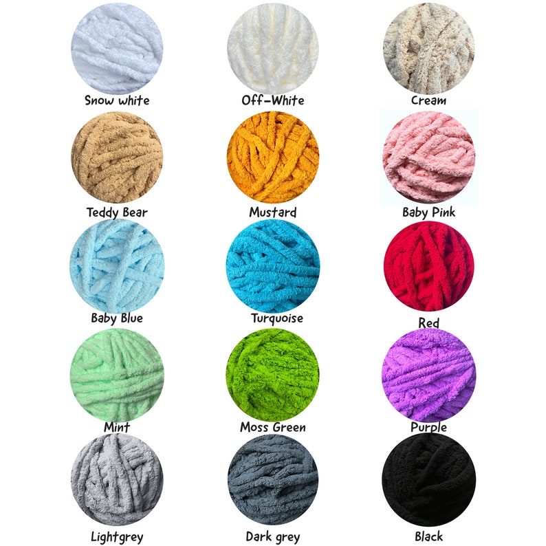 Chenille yarn Giant Puffy plush yarn for arm knitting finger knitting yarn super soft giant yarn super bulky yarn BIG PACK image 2