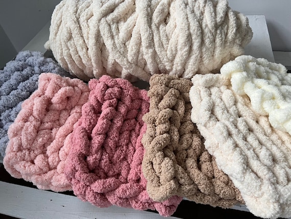 4 Pack Super Soft Thick Blanket Multicolor Chenille Fluffy Yarn for Crochet Hand Knitting DIY Craft Blanket Pillow Bag Doll Making Multi 16,Total