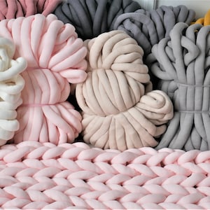 Chunky cotton yarn Mashable chunky yarn for arm knitting Tube yarn Vegan yarn Giant yarn Super bulky Chenille yarn Anti-allergic yarn