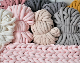 Chunky cotton yarn Mashable chunky yarn for arm knitting Tube yarn Vegan yarn Giant yarn Super bulky Chenille yarn Anti-allergic yarn