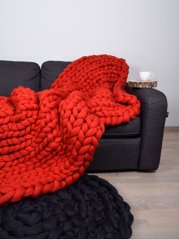 Coperta Morbida in Lana Lavorata a Maglia, Con Nappa, per Divano, Letto