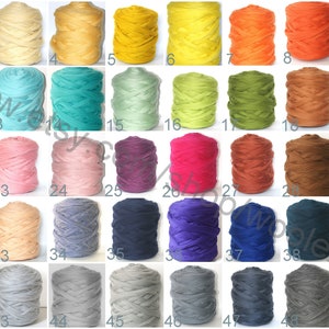 Chunky yarn, giant yarn, merino wool, super bulky, arm kntting, chunky merino wool yarn, bulky yarn, merino wool roving, super chunky yarn image 4