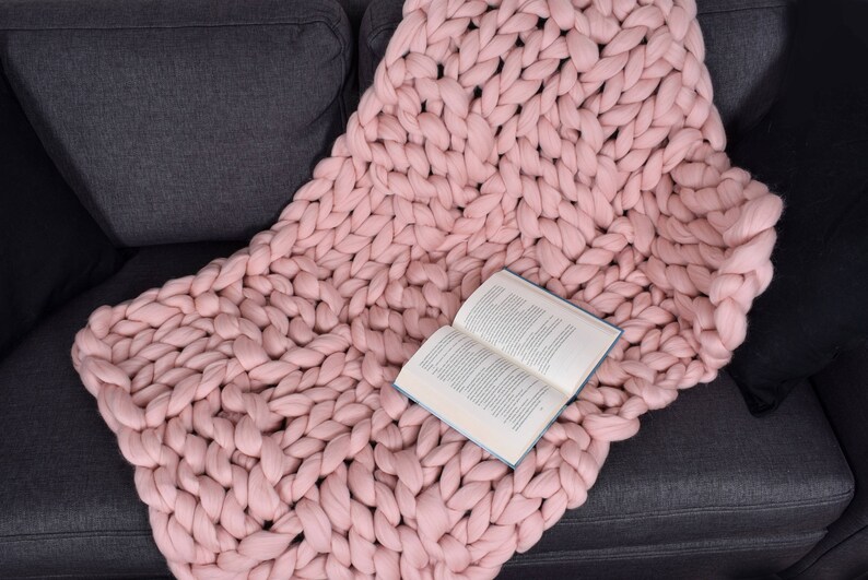 Chunky Knit Blanket Chunky Blanket Merino Wool Giant Knit Etsy