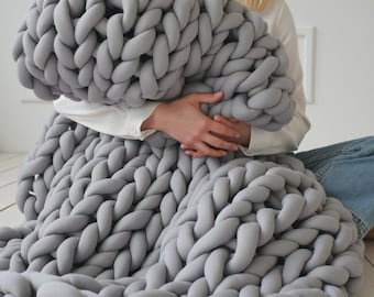 Couverture lestée en coton tricoté pour adultes et enfants anxieux, du petit au très grand format