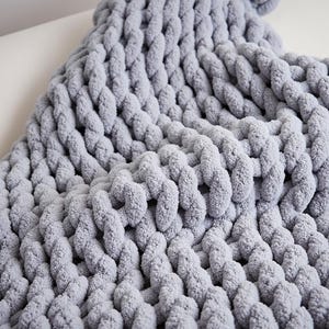 Manta de chenilla de punto grueso, manta jumbo tejida a mano, colcha suave y esponjosa, regalo personalizado para el hogar