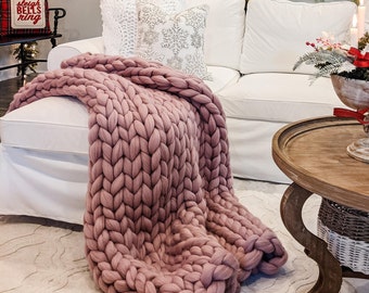 Chunky knit blanket, Giant blanket, Arm knit blanket, Chunky knits, Chunky knit throw, Merino wool blanket, Chunky blanket, Home decor