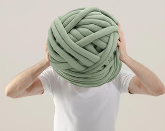 Chunky Cotton Tube Yarn Vegan Jumbo Yarn for Arm Knitting Super bulky giant stitch