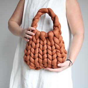 Grobstrick Baumwolltasche Handtasche Einkaufstasche Schultasche Strandtasche Windeltasche Super Sperrigstrick Schultertasche Geschenk für Sie Extra Hauch an Griffen