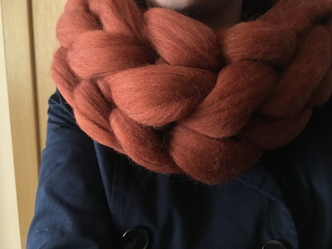 Chunky Knit Merino Wool Infinity Scarf - Handmade Winter Scarf - Etsy