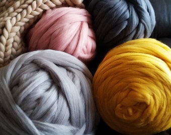 Chunky Merino Wool Yarn: Super Bulky Roving for Arm Knitting