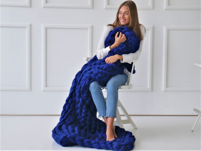 Chunky Knit Blanket Throw Blanket Chunky Blanket Home Etsy Canada