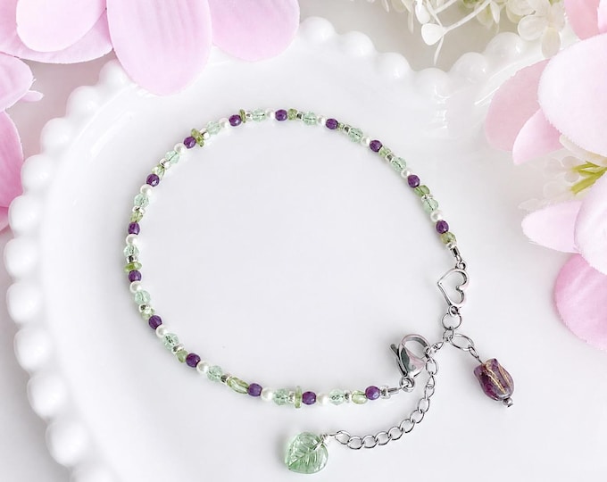 Bracelet cheville lavande d’amour