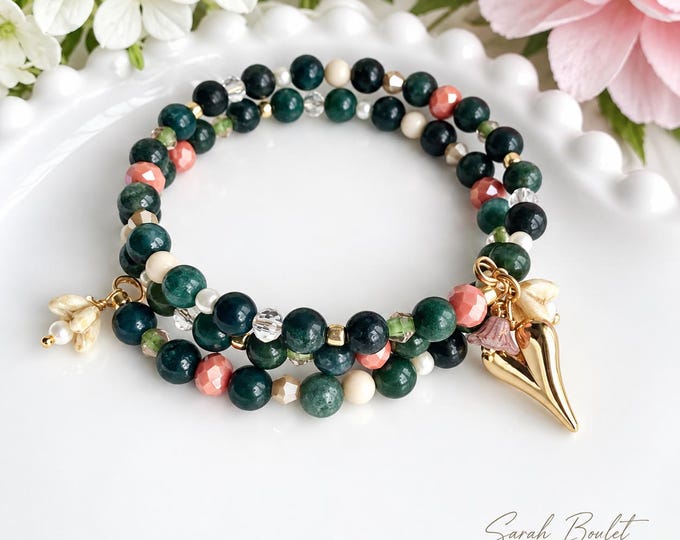 Bracelet wrap agate mousse