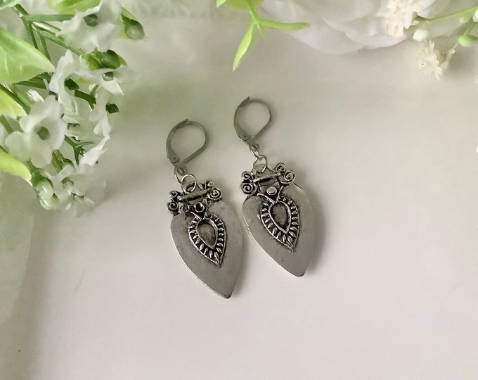 Silver stainless steel earrings