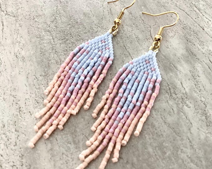 Colorful fringe earrings