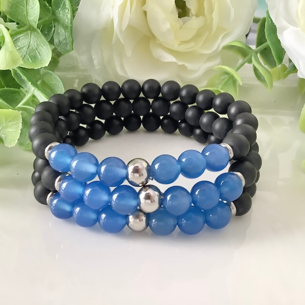 Boys bracelet grenat onyx in tourmaline black