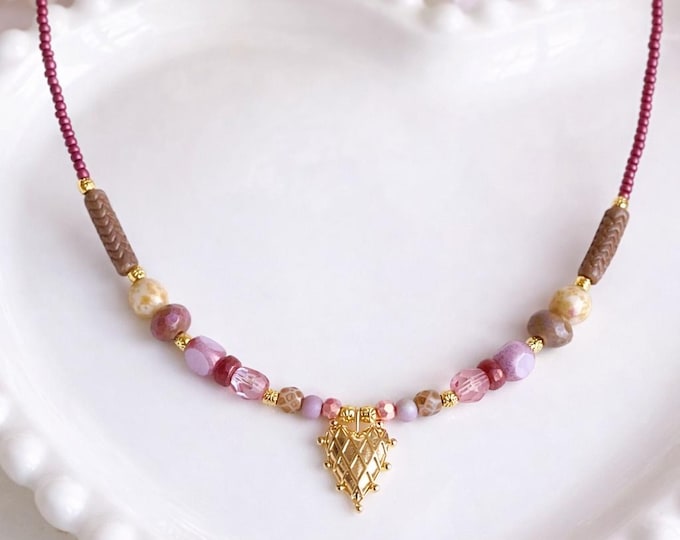 Collier pétale de reve cœur 18 carats