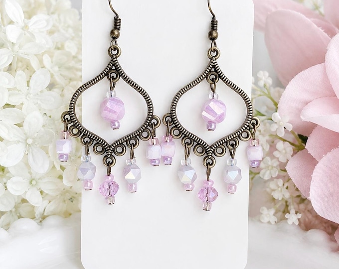 Boucles doreilles chandelier boheme perles de verre turquoise orange vert bijoux boho chic collection Essence Brute