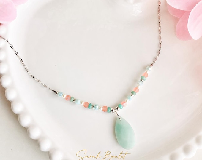 Bracelet amazonite argent