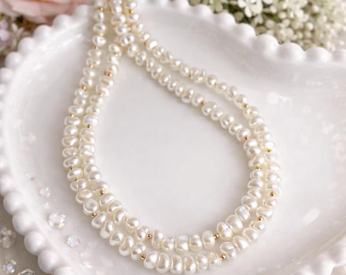 Collier perle elegant perles en acrylique collier leger rappel de perles bijou fait main style classique intemporel