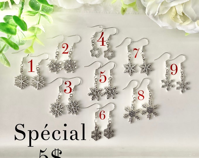 Silver snowflake earrings