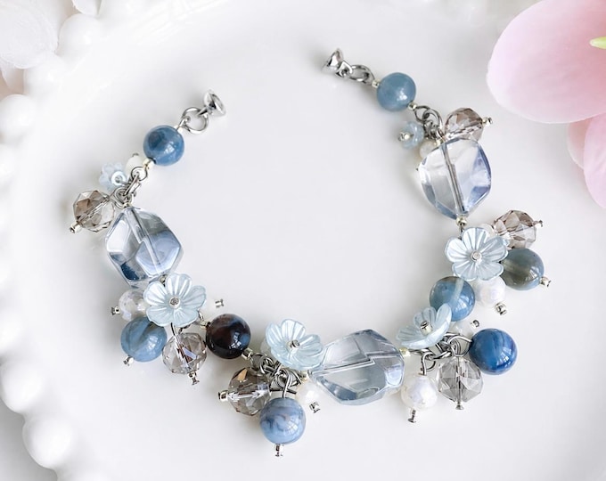 Bracelet fleurs argent