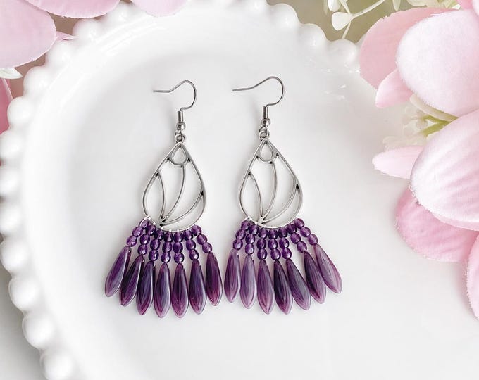 Boucles oreilles lavande d’amour