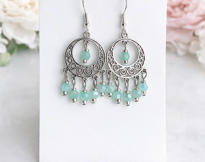 Boucle oreille collection coeur de grenat convoité Boucles d’oreilles bohèmes scintillantes