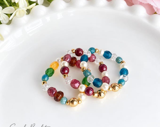 Trio de bague en perles