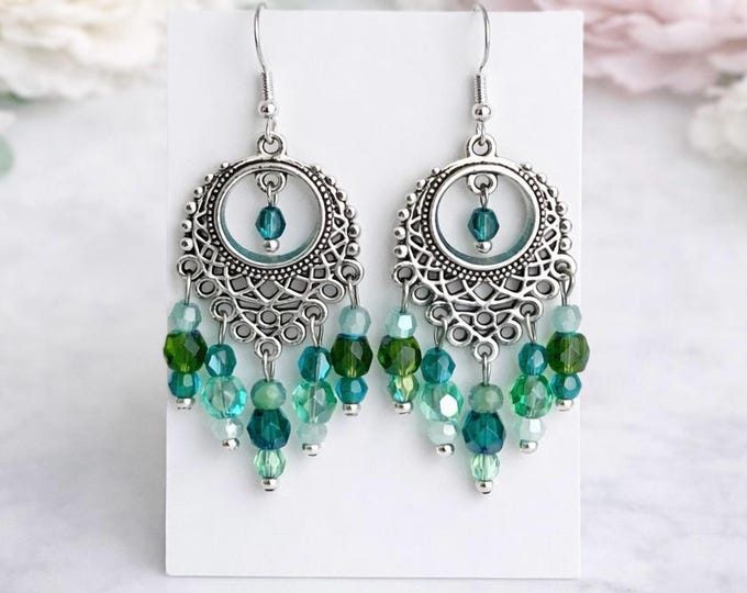 Boucle oreille collection coeur de grenat convoité Boucles d’oreilles bohèmes scintillantes