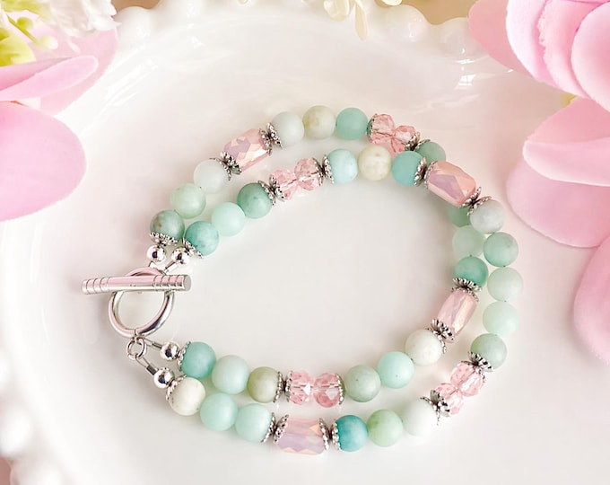 Bracelet amazonite argent